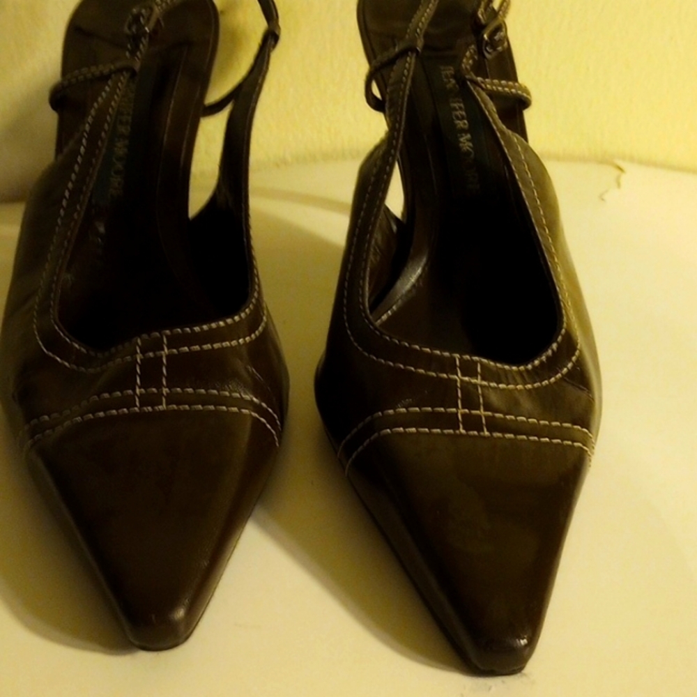 Size 8 and 1/2 shoe two and a half inch heel Brown
